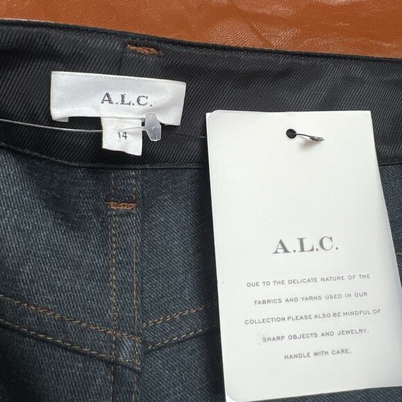 A.L.C. Brown Leather Flare Pants - Picture 7 of 12